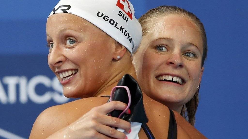 Maria Ugolkova (links) und Martina Van Berkel nehmen an den Olympischen Spielen in Rio teil