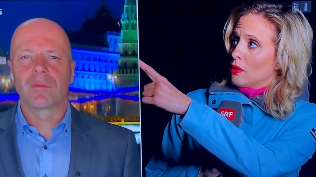 Luzia Tschirky blickt während «Tagesschau» schockiert in Himmel