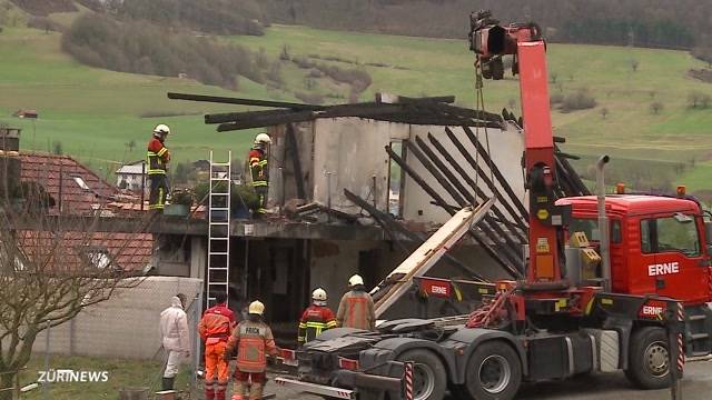 Schwerer Brand nach Explosion