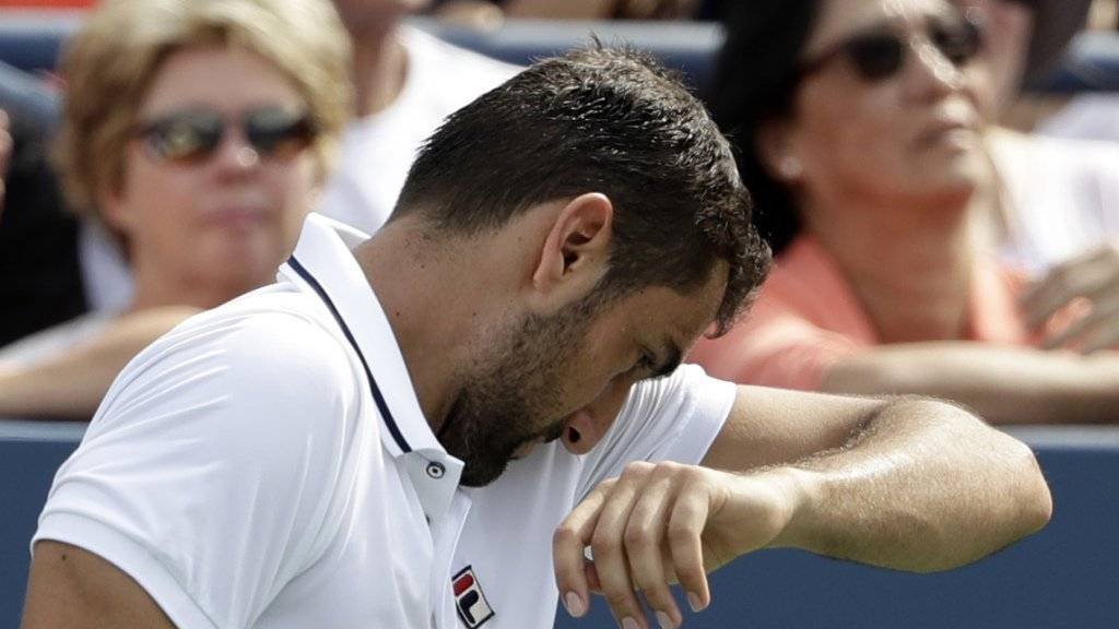 Böse Überraschung: Marin Cilic, US-Open-Champion von 2014, fand gegen den Aufschlag von Jack Sock kein Mittel