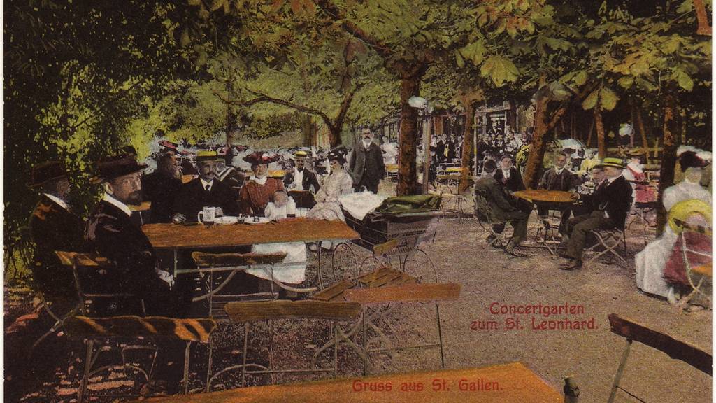 Eine Postkarte zeigt den «Concertgarten» um 1900.