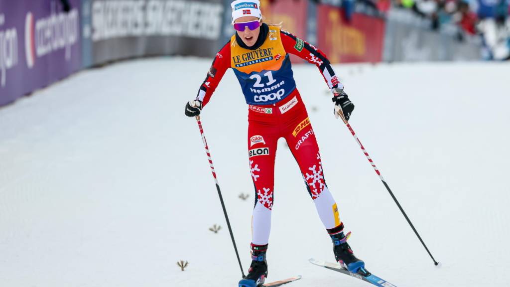 Karoline Simpson-Larsen trifft am Sonntag als Etappensiegerin auf der Alpe Cermis ein