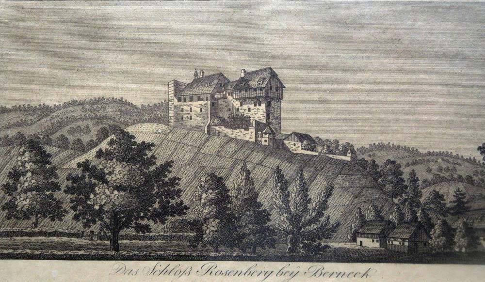 So sah die Burg im Jahre 1805 aus, sechs Jahre vor ihrem Abbruch.