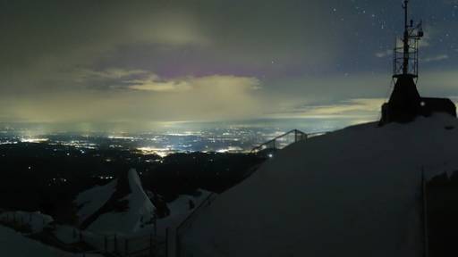 Polarlichter über dem Schweizer Nachthimmel