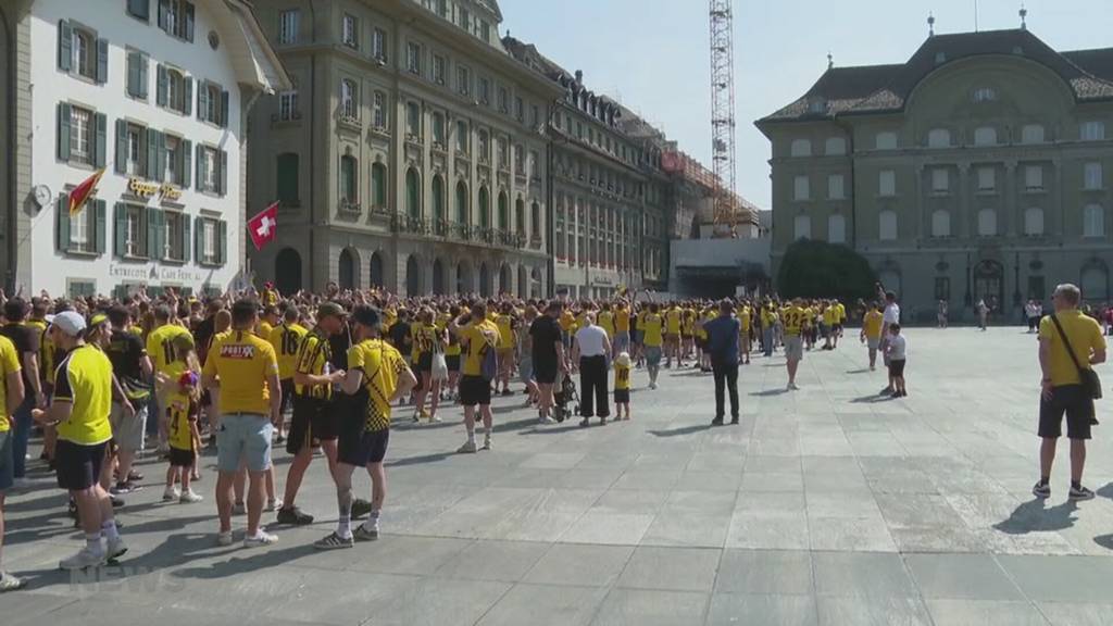 Gelbschwarzes Meer von Fans