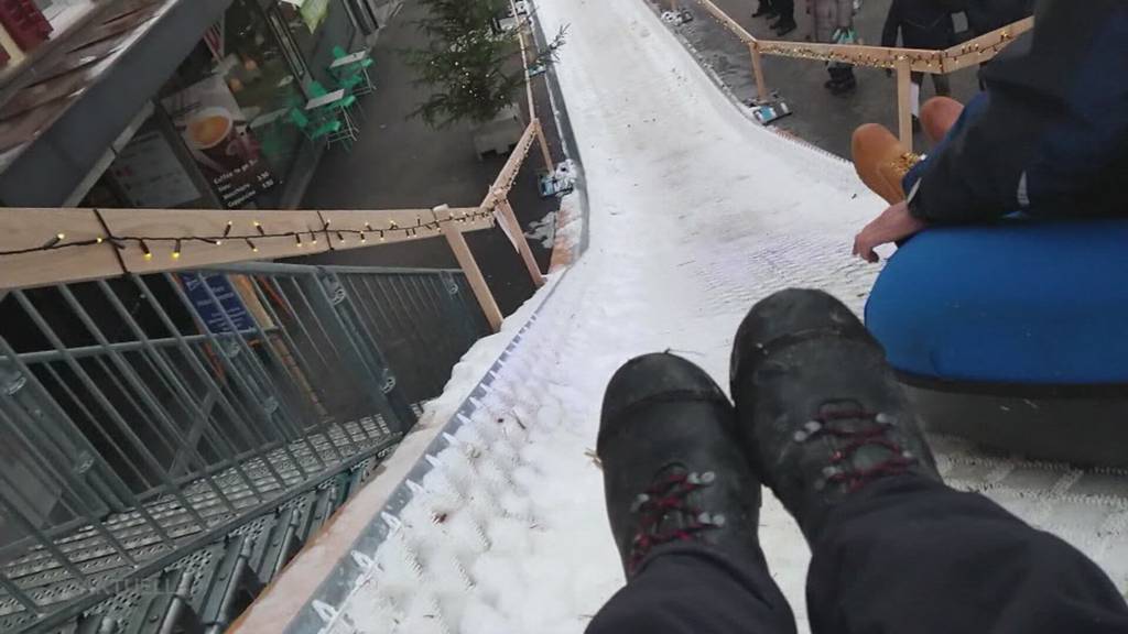 Schlittelspass im Stadtzentrum von Olten