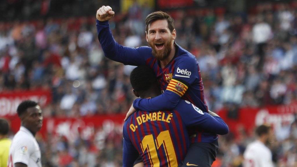 Lionel Messi schwang auch in Sevilla obenaus und erzielte drei Tore