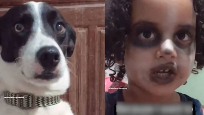 Mädchen will wie sein Hund aussehen