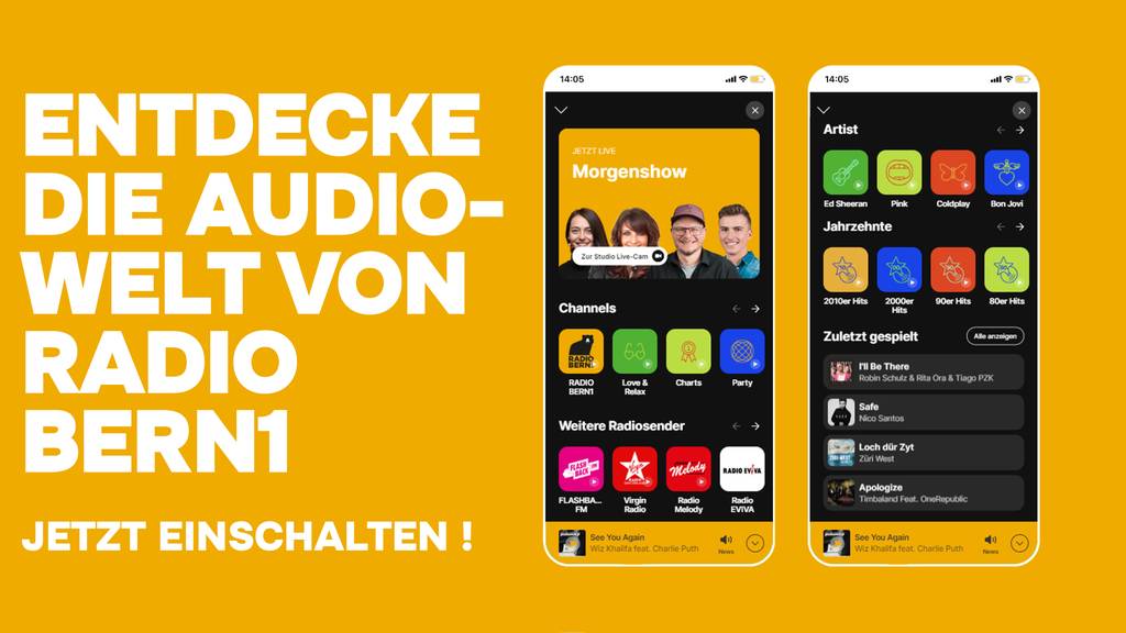 Über 20 Musikchannels für jeden Geschmack