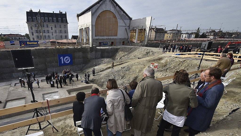 Die Bauarbeiten für den neuen Museums-Pol mit dem Namen «Plateforme 10» in Lausanne begannen im Oktober. (Archivbild)