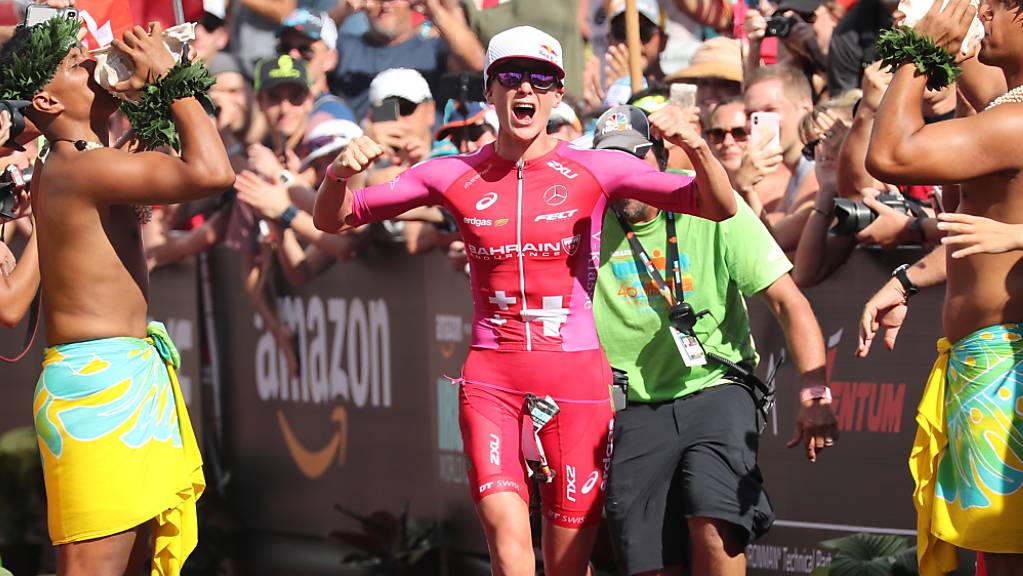 Daniela Ryf bei ihrem letztjährigen Zieleinlauf an der Ironman-WM auf Hawaii