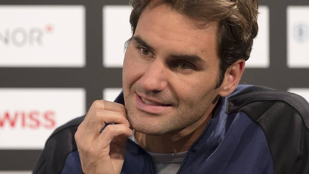 Gut gelaunt und bereit für ein erfolgreiches Turnier: Roger Federer freut sich auf die Swiss Indoors in seiner Heimat