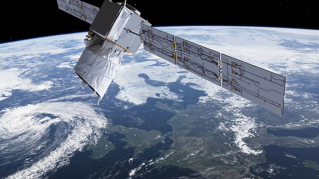 Der Satellit «Aeolus» (Gott der Winde) kann erstmals Windgeschwindigkeiten rund um den Globus von 30 Kilometern Höhe bis zum Boden und über dicken Wolken messen. (Computerbild)