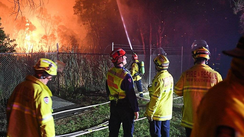 Feuerwehrleute bekämpfen Brände am Stadtrand von Sydney.