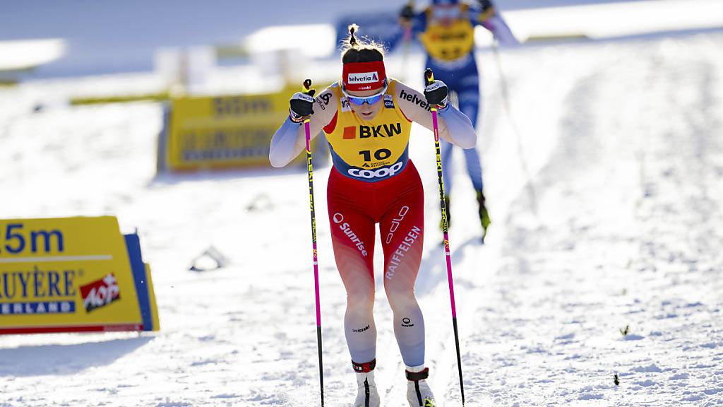 Hervorragend in die Tour de Ski gestartet: Nadine Fähndrich läuft im Sprint aufs Podest