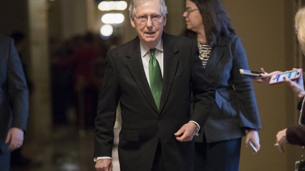 Sprach von ausdauernden Verhandlungen von Kongress und Präsidialamt, die zum Haushaltsgesetz geführt hätten: der republikanische Mehrheitsführer im Senat, Mitch McConnell.