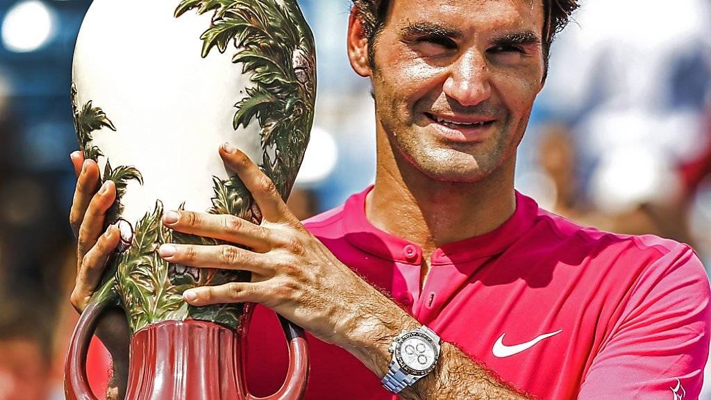 Roger Federer und der Pokal in Cincinnati sind alte Bekannte: Der Schweizer hat das Turnier im US-Bundesstaat Ohio bereits sieben Mal gewonnen