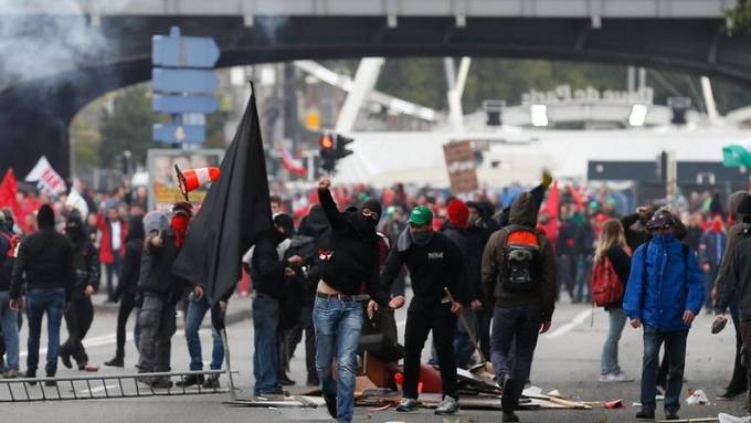 Demo in Belgien gegen Sparpolitik