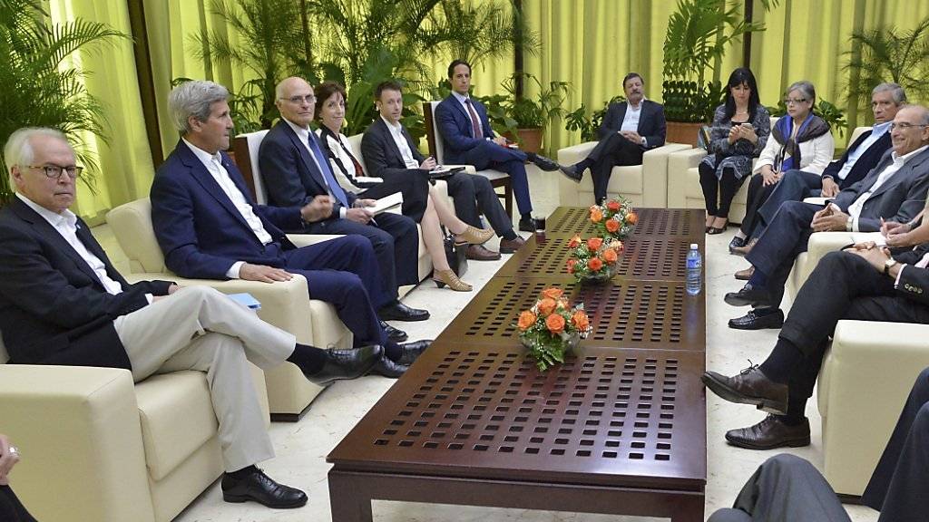 US-Aussenminister John Kerry (2. von links) bei den Kolumbien-Gesprächen in Havanna