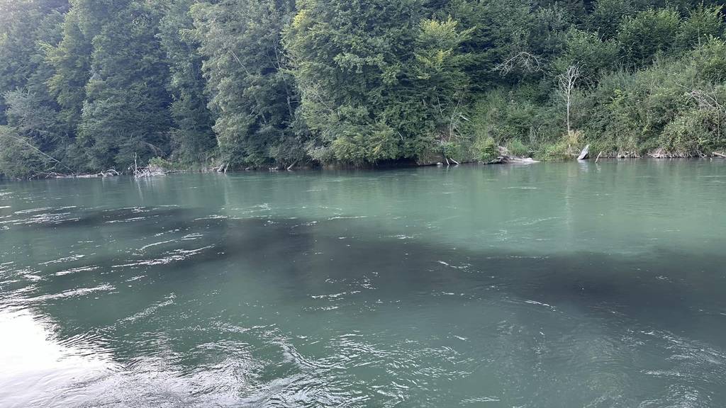 Verschmutztes Wasser Aare bei Aarwangen