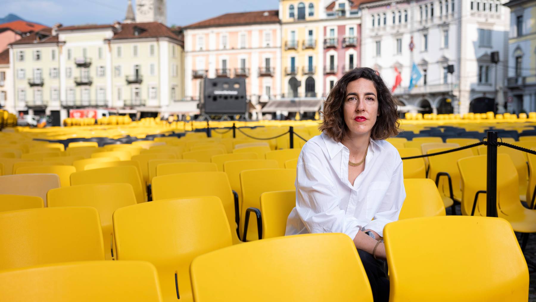 Lili Hinstin bei der letztjährigen Ausgabe des Locarno Film Festival auf der Piazza Grande.