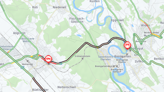 Kollision zwischen Bremgarten und Wohlen sorgt für Stau im Feierabendverkehr 