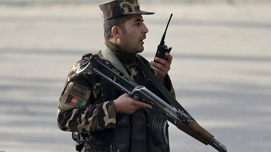 Afghanischer Sicherheitsmann nach dem Anschlag in Kabul (Aufnahme vom 25. Dezember 2017, aktuelle Bilder sind noch keine vorhanden).