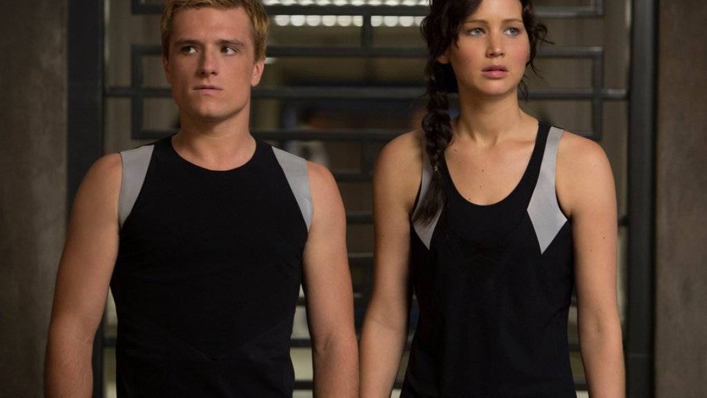 Jennifer Lawrence und Josh Hutcherson - hier in «The Hunger Games: Catching Fire» - sind äusserst skeptisch über die Echtheit von Donald Trumps Präsidentschafts-Kandidatur (Archiv).