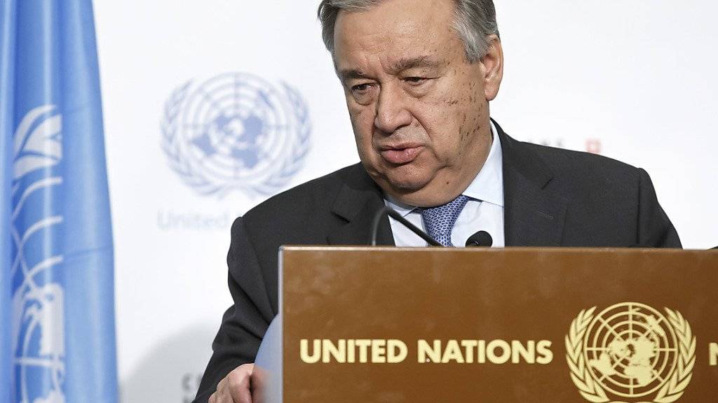 Ein enttäuschter Antonio Guterres: Am Freitag hat der UNO-Generalsekretär in Crans-Montana VS die Zypern-Gespräche für gescheitert erklärt. Nun soll sich der UNO-Sicherheitsrat damit befassen.
