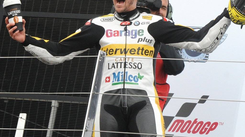 Wie zum Saisonauftakt in Katar durfte der Berner Moto2-Fahrer Tom Lüthi auch in Silverstone über seinen Sieg jubeln