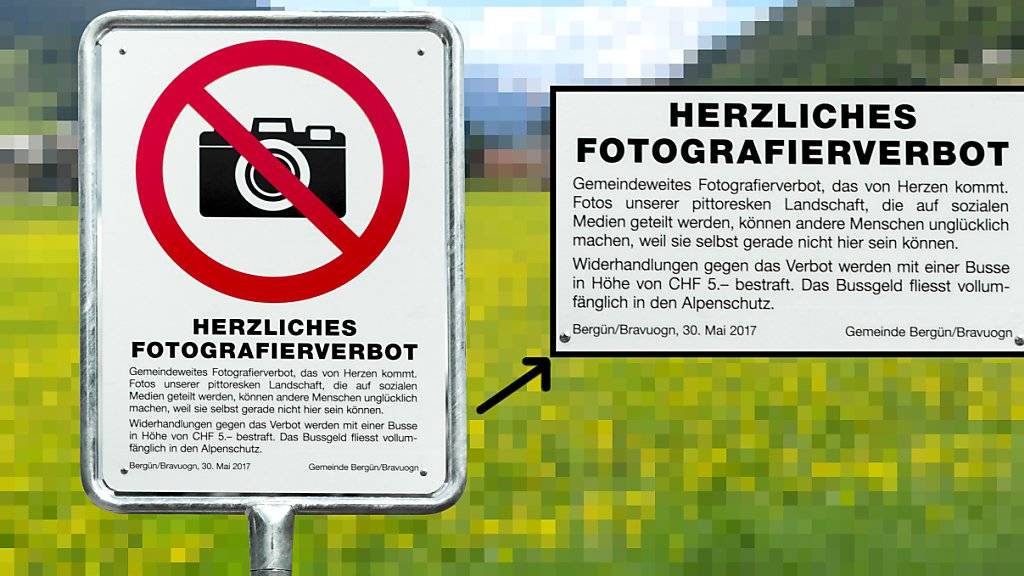 Das Foto-Verbot in Bergün in Graubünden irritiert und verärgert - aber es wird international beachtet.