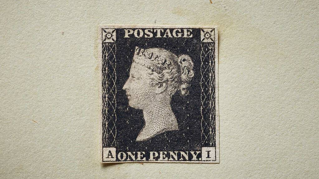 HANDOUT - Die «Penny Black» von 1840 ist die vermutlich älteste Briefmarke der Welt. Foto: ---/Sotheby's/dpa - ACHTUNG: Nur zur redaktionellen Verwendung im Zusammenhang mit der aktuellen Berichterstattung über die Versteigerung und nur mit vollständiger Nennung des vorstehenden Credits