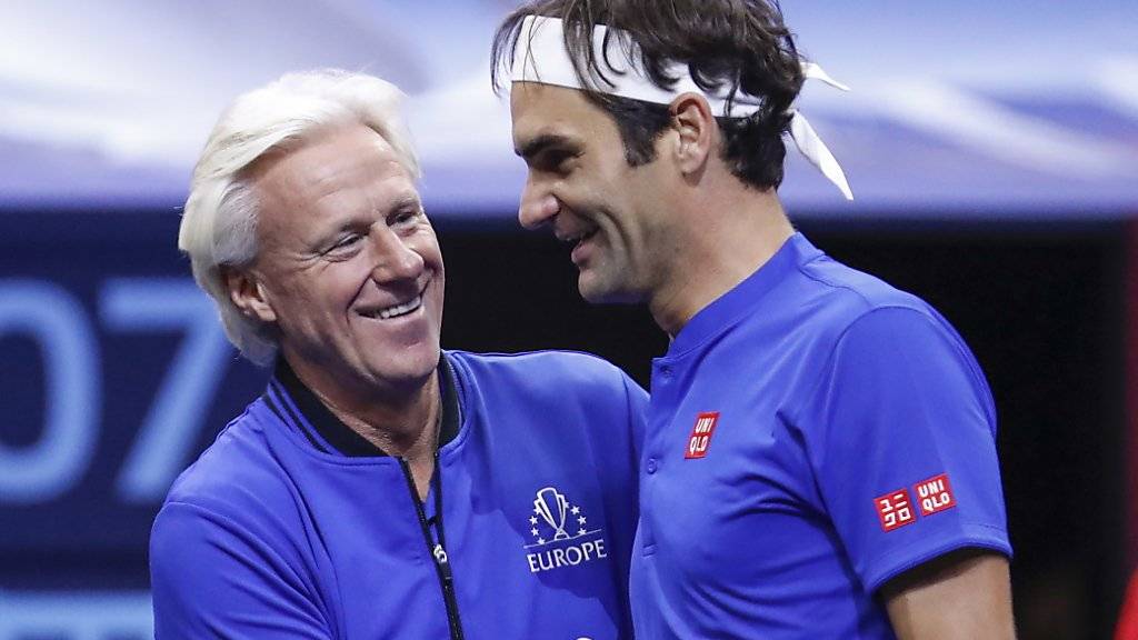 Björn Borg und Roger Federer weilen am 8. Februar in Genf, um mit den Tennis-Fans den Countdown zum Laver Cup zu starten