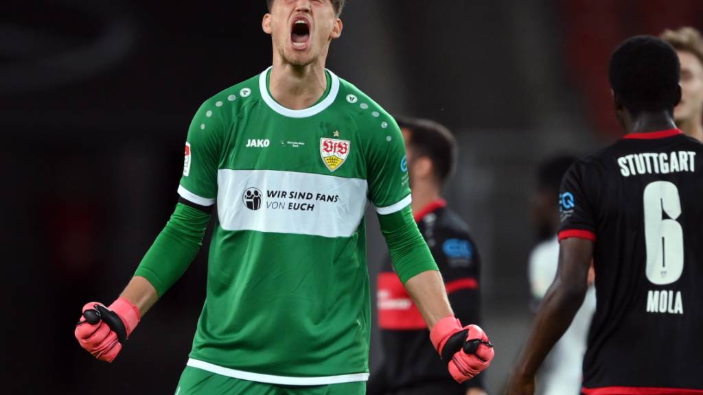 Gregor Kobel und dem VfB Stuttgart ist der Aufstieg in die Bundesliuga kaum mehr zu nehmen