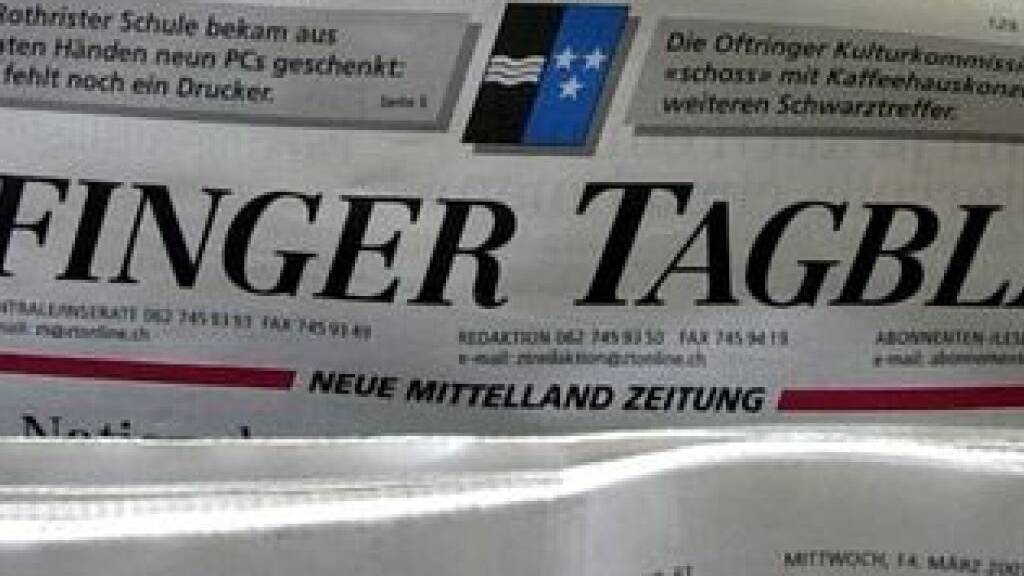 Das «Zofinger Tagblatt» vor 2002. Seither erscheint die Zeitung mit einem gemeinsamen Mantelteil als «Mittelland Zeitung». Nun baut die Herausgeberin ZT Medien bis zu rund 30 Prozent der Belegschaft ab. (Archivbild)