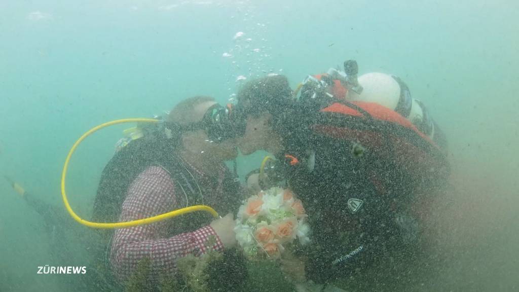 Unterwasser-Hochzeit im Zürichsee