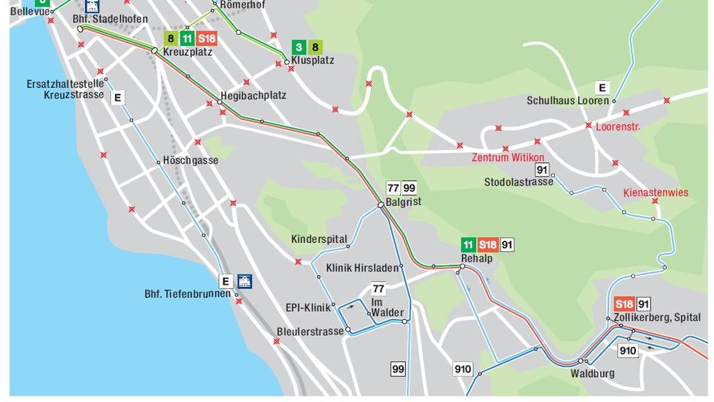 Rad-WM, öv-Einschränkungen Zürich-Ost