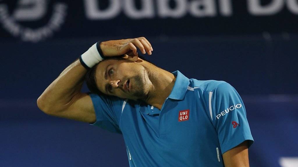 Augenprobleme zwangen Novak Djokovic während dem Viertelfinalspiel in Dubai zur Aufgabe