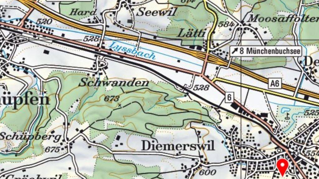 In diesem Gebiet zwischen Münchenbuchsee und Schüpfen wurden bis zu 400 Mikrogramm Uran pro Liter Wasser gemessen.