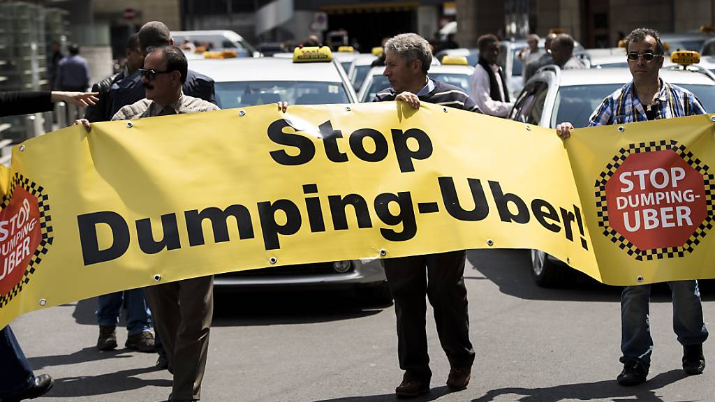 Protest gegen Uber in Lausanne (Bild vom Mai 2016).