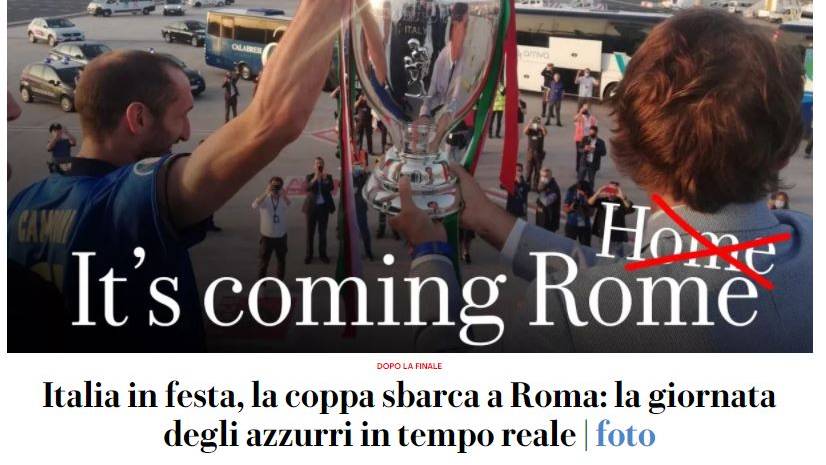 «It's coming Rome», titelt die Repubblica heute.