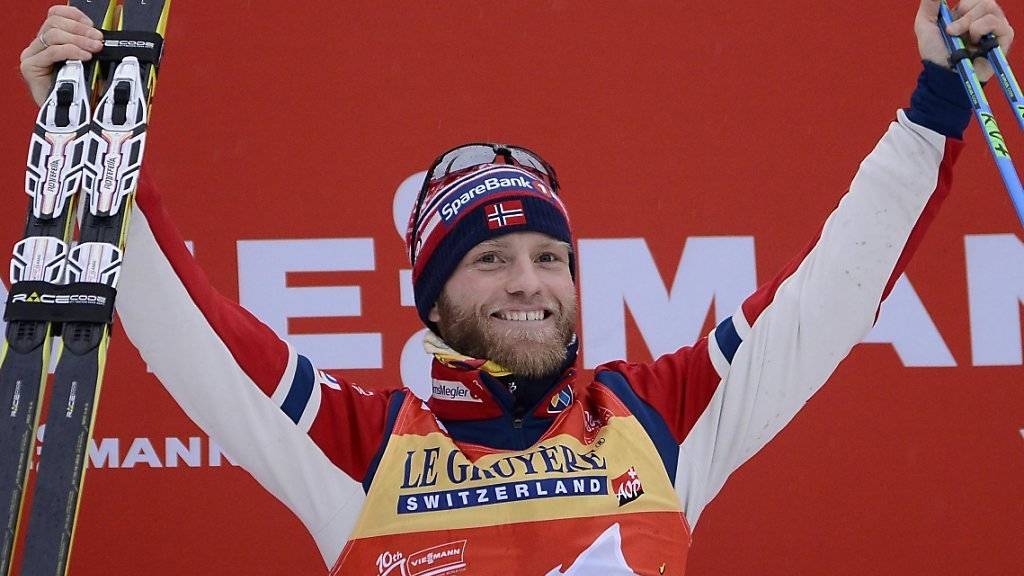 Triumph auf der Alpe Cermis: Martin Johnsrud Sundby gewann zum dritten Mal de suite die Tour de Ski