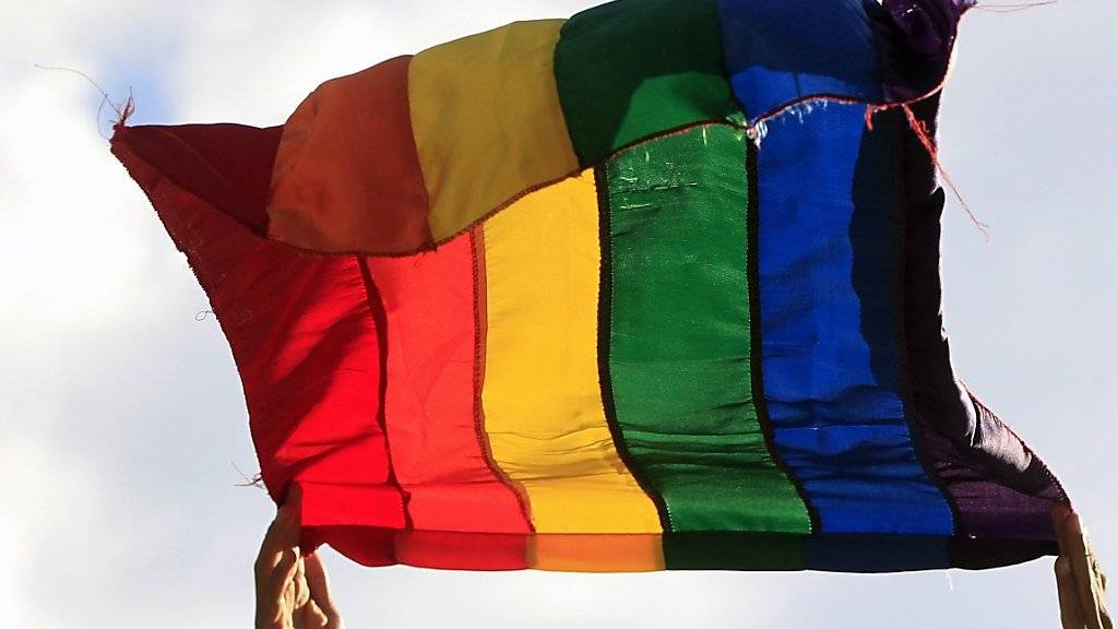 Die Regenbogen-Fahne als Symbol für LGBTI (Lesben, Schwule, Bisexuelle, Transgender und Intersexuelle) (Symbolbild)