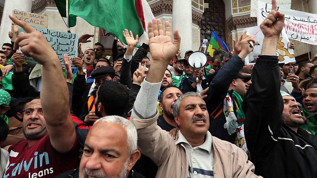 Zum letzten Mal vor dem Ramadan sind wieder Tausende in Algier auf die Strasse gegangen.
