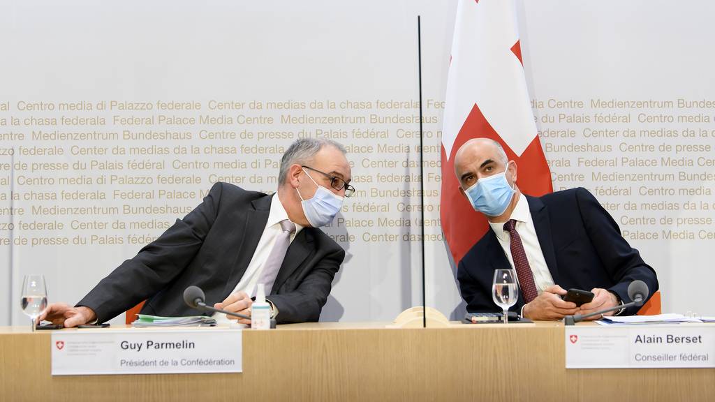 Bundespräsident Guy Parmelin und Gesundheitsminister Alain Berset.