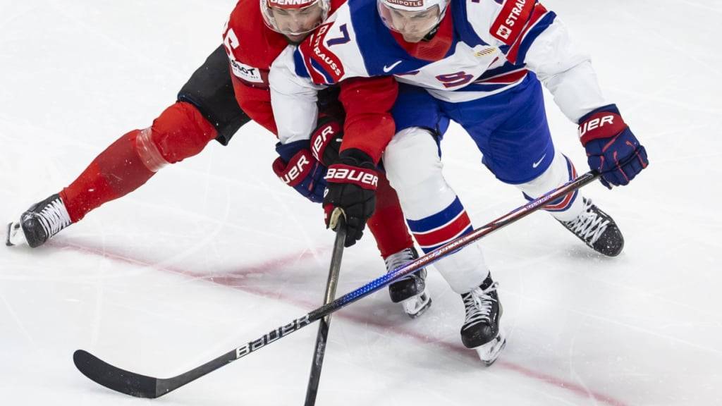 Die Schweiz, hier mit Sven Andrighetto, im WM-Final 2025 gegen die USA