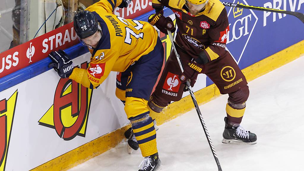 Lukko Raumas Samuli Piipponen im Duell mit Servettes Tanner Richard: Alles bleibt offen vor dem Rückspiel am kommenden Dienstag